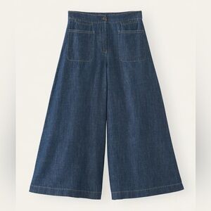 Poetry Indigo-Dyed Culottes wide leg thin flowy jeans hemp organic cotton